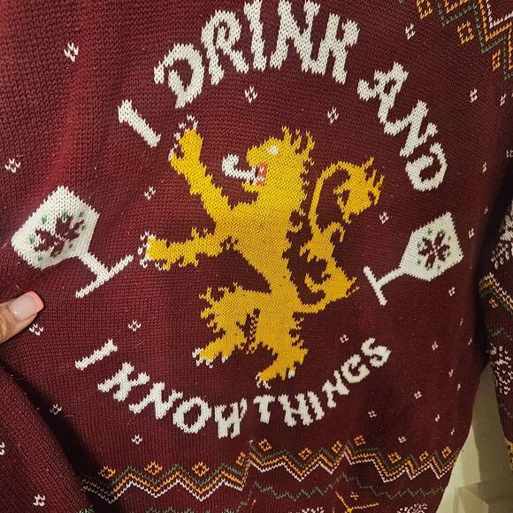 Game of Thrones XLG Sweater I Drink and I Know Things Ugly Christmas  Sweater - Picture 2 of 6